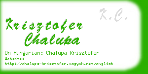 krisztofer chalupa business card